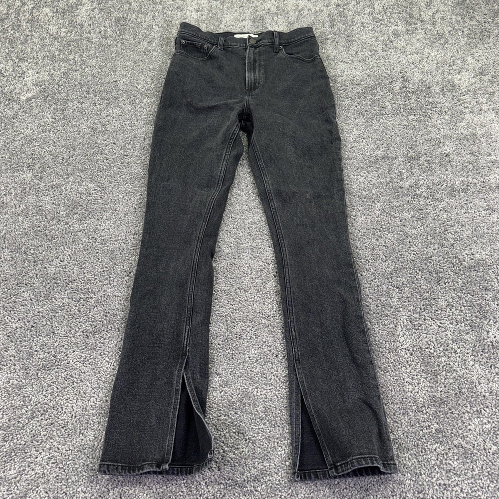 Abercrombie & Fitch Jeans Womens 2/26 Gray Black Skinny High Rise Slit Hem